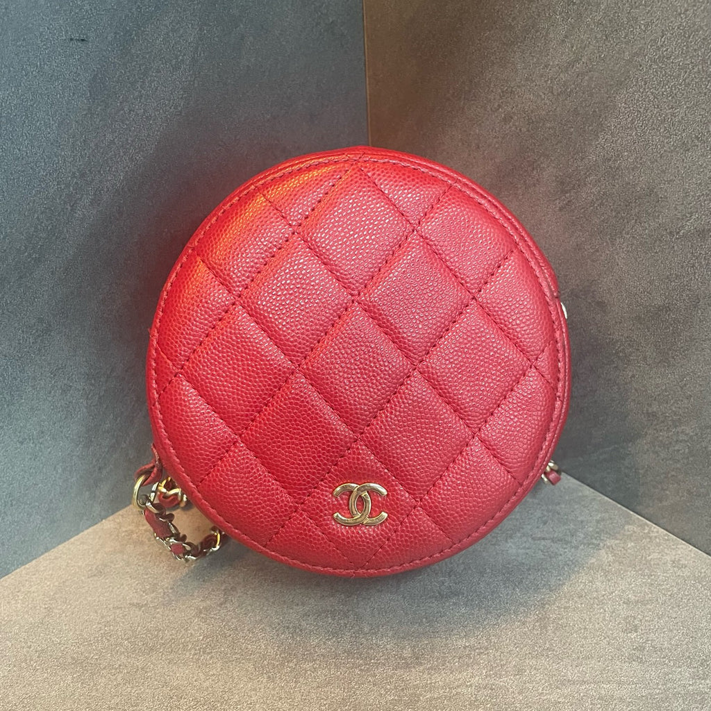 Chanel Round cake bun lychee pattern red