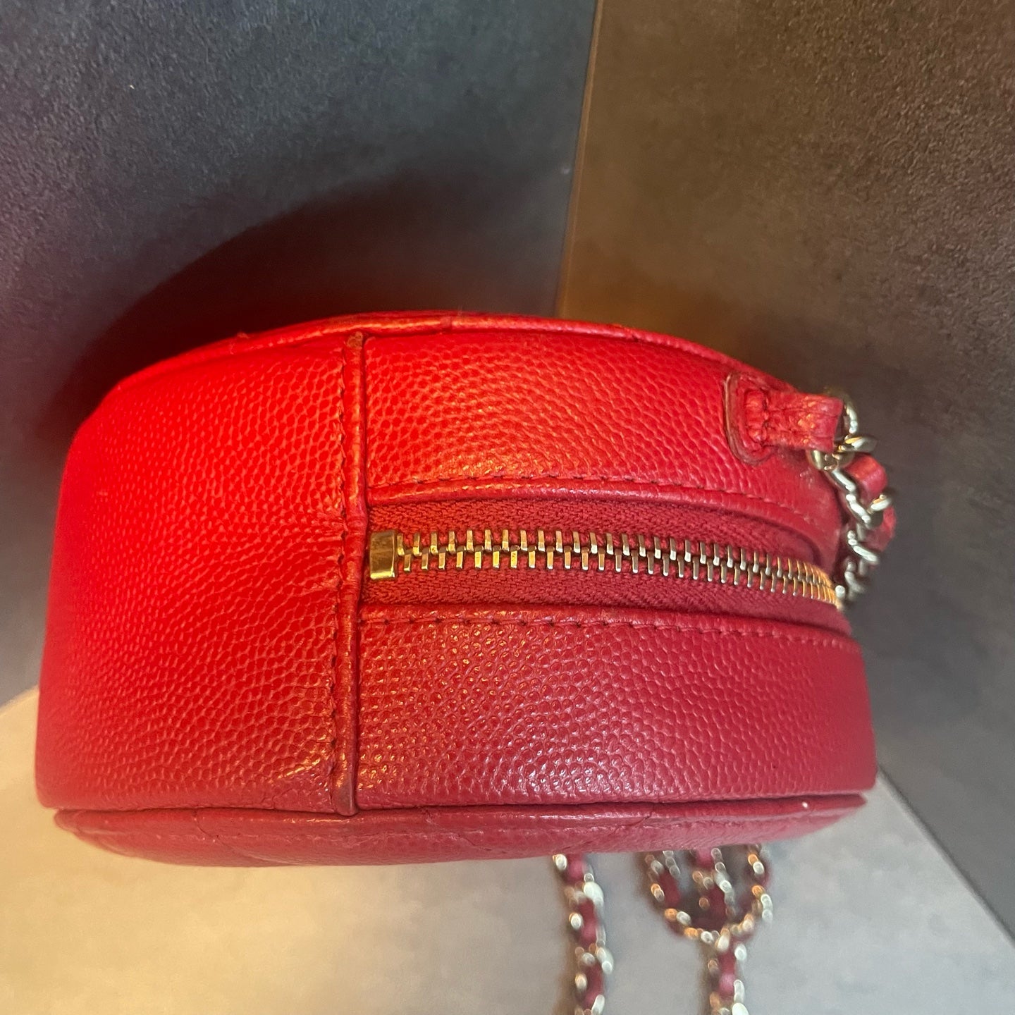 Chanel Round cake bun lychee pattern red