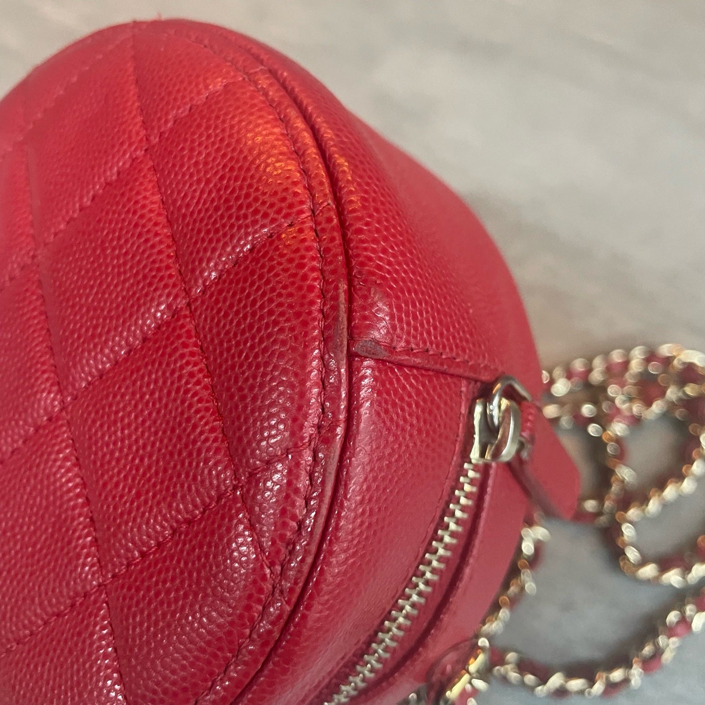 Chanel Round cake bun lychee pattern red