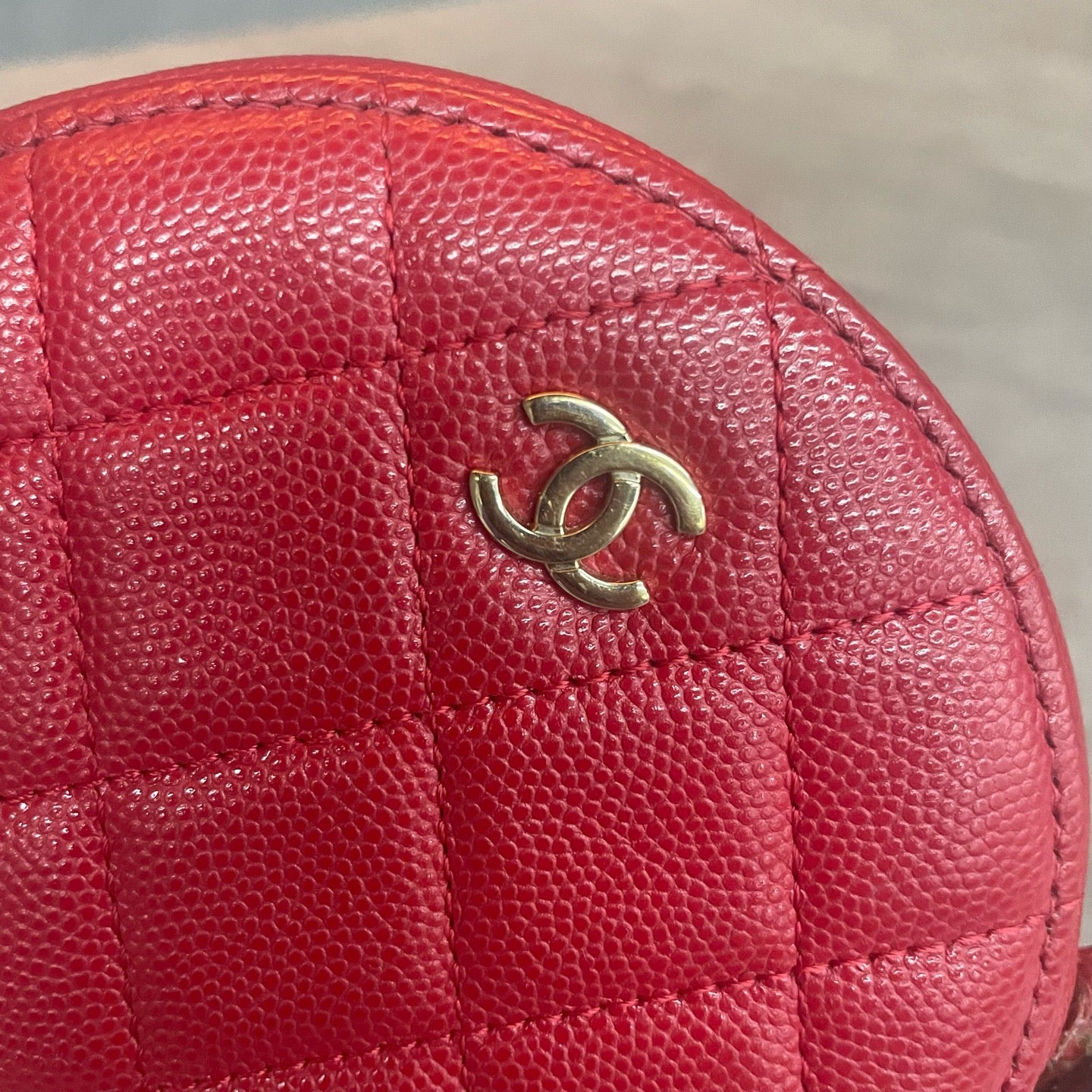 Chanel Round cake bun lychee pattern red