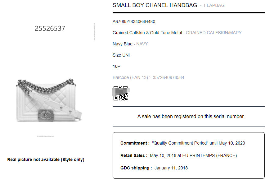 Chanel leboy lichee pattern cowhide small size Blue-Gold