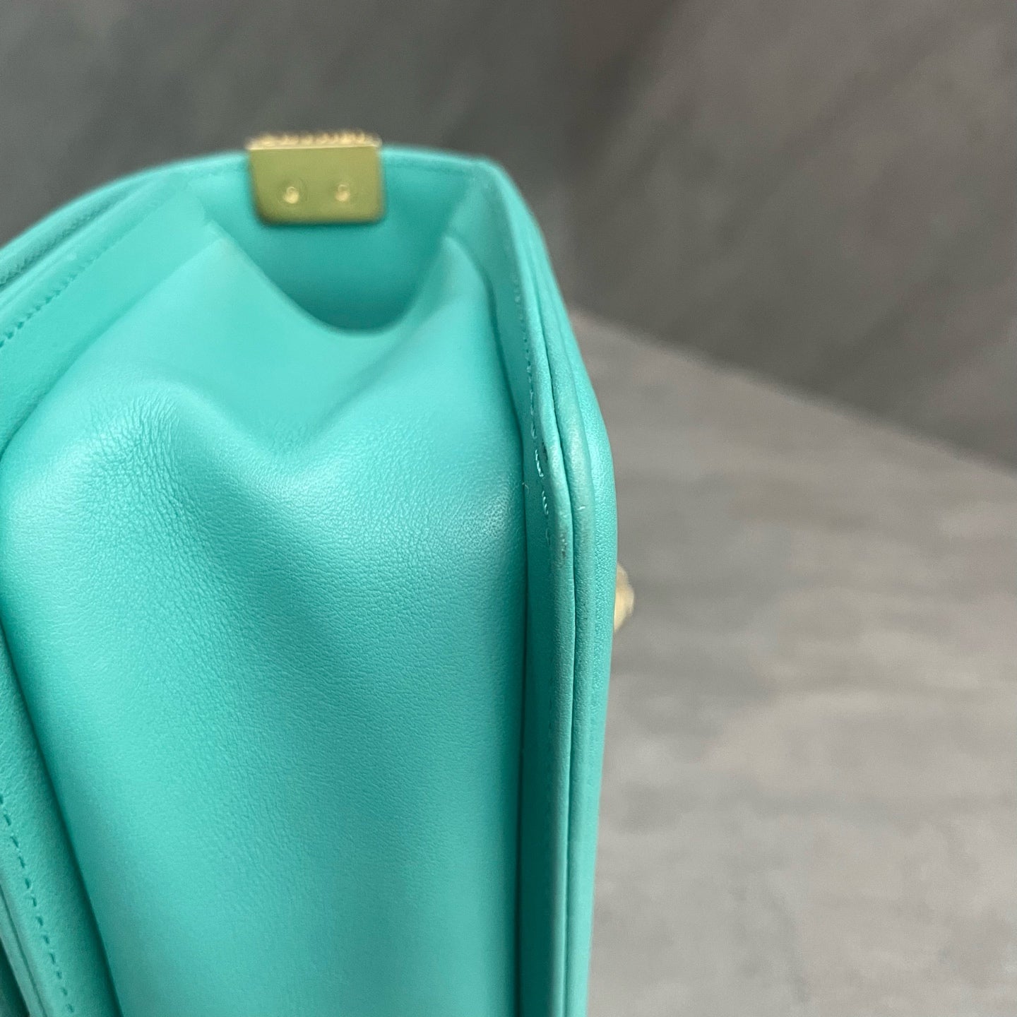 Chanel leboy cowhide small size Macaron blue-Gold