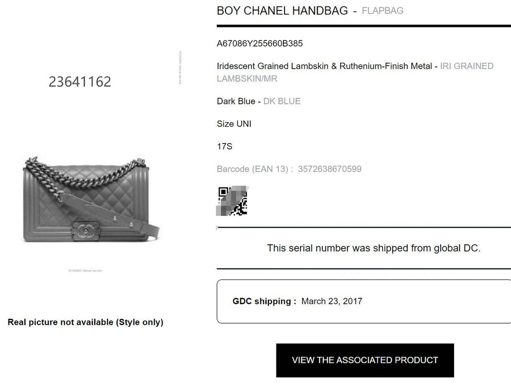Chanel leboy lichee pattern cowhide middle size Blue