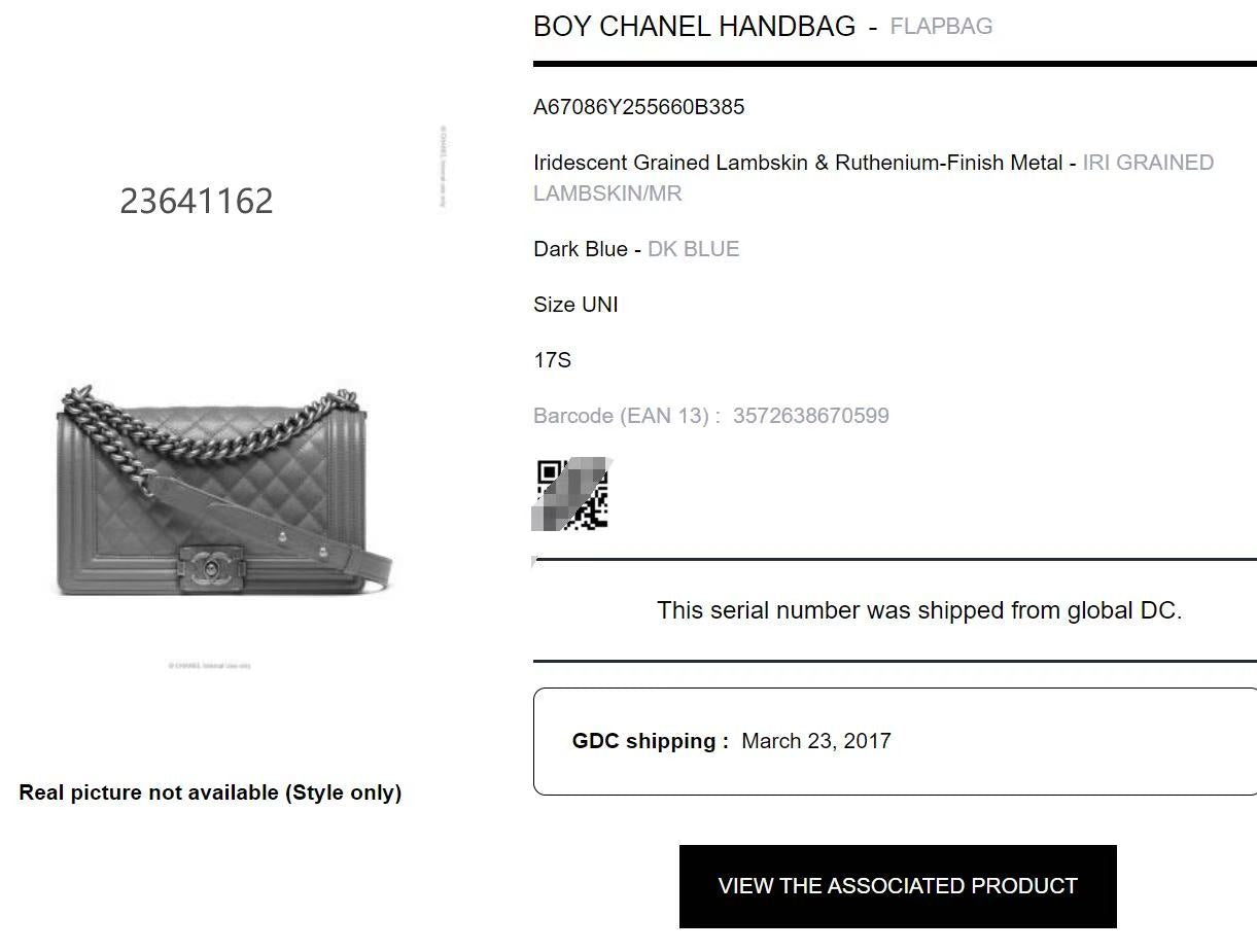 Chanel leboy lichee pattern cowhide middle size Blue