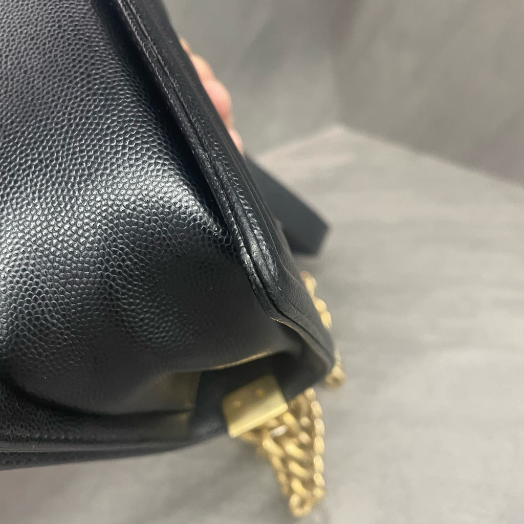 Chanel leboy lichee pattern cowhide Small size Black-Gold