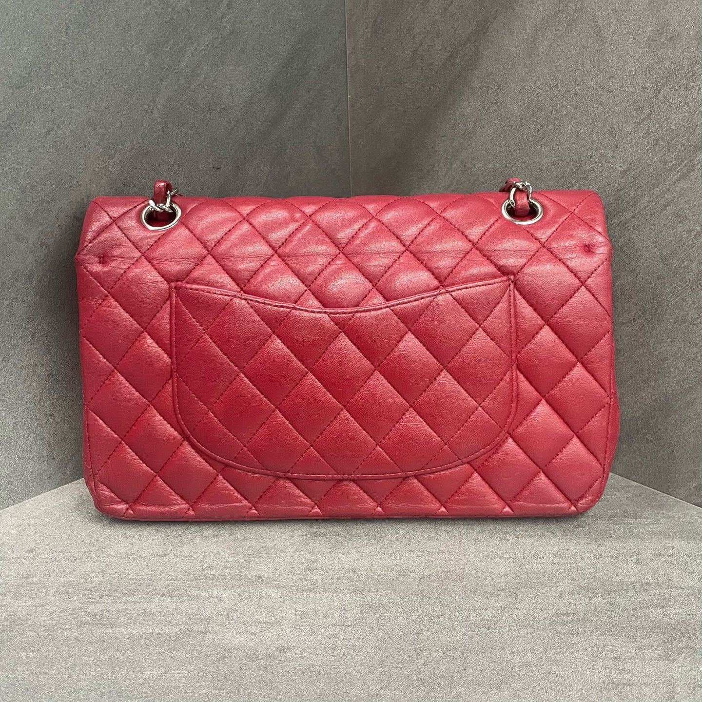 Chanel Classic Flap sheepskin middle size Red