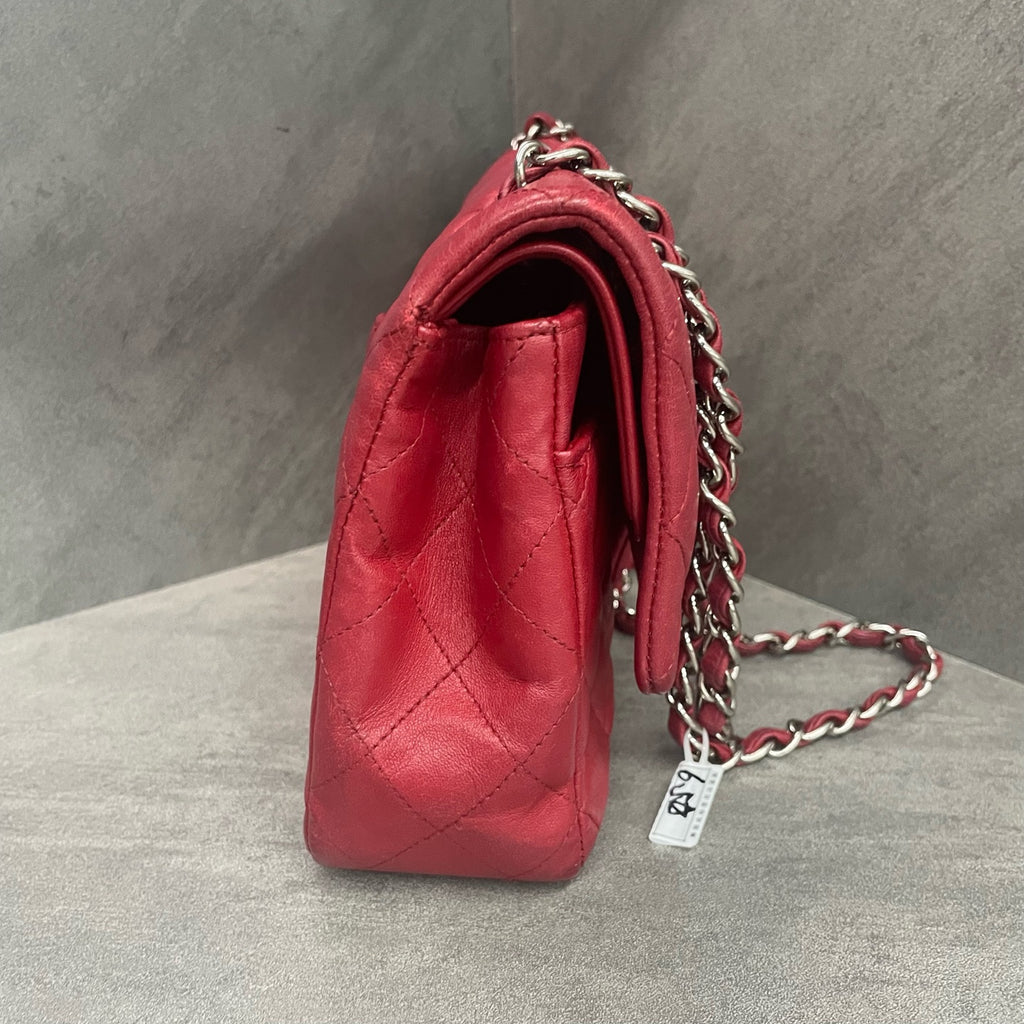 Chanel Classic Flap sheepskin middle size Red
