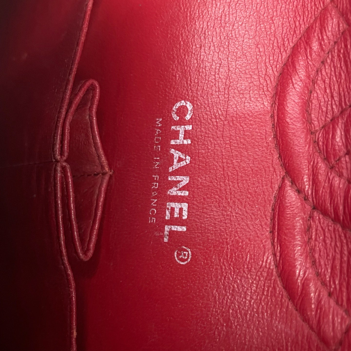 Chanel Classic Flap sheepskin middle size Red