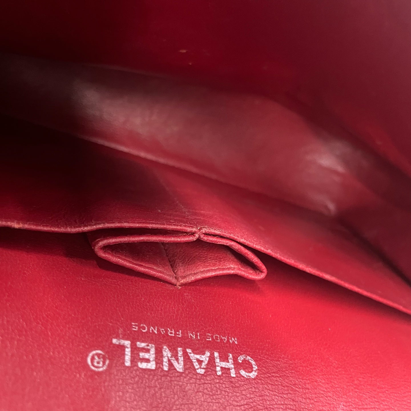 Chanel Classic Flap sheepskin middle size Red