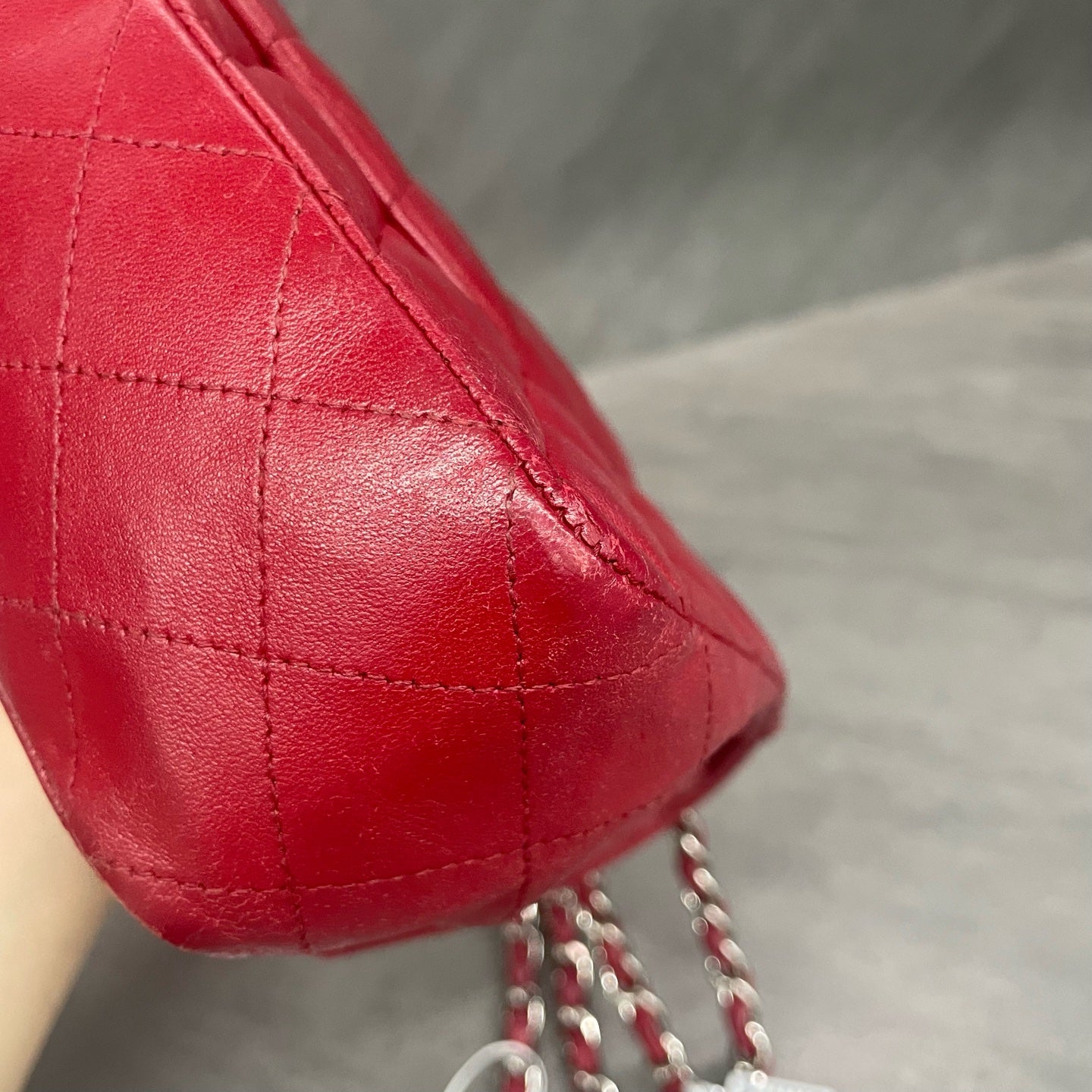 Chanel Classic Flap sheepskin middle size Red