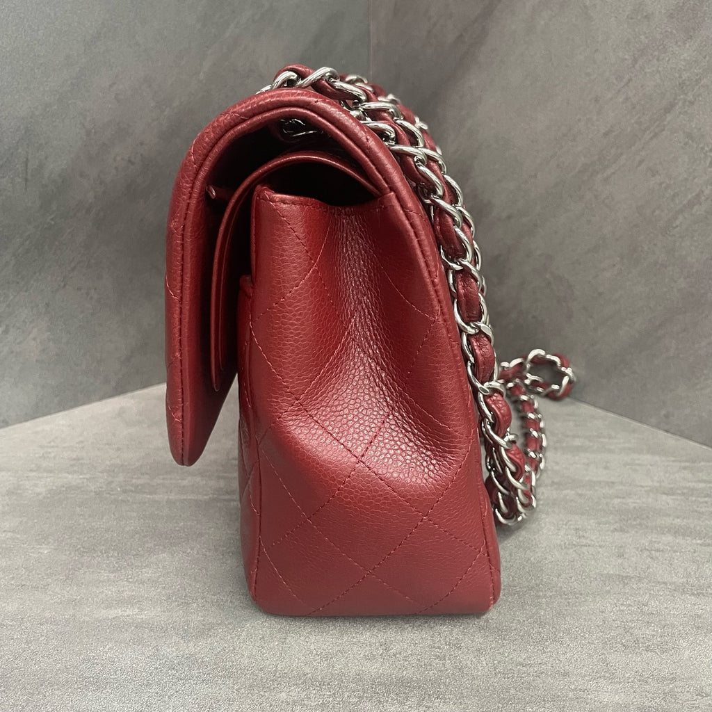 Chanel Classic Flap lichee pattern cowhide Jumbo Red-sliver