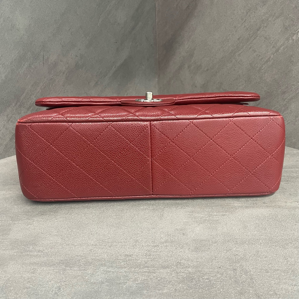 Chanel Classic Flap lichee pattern cowhide Jumbo Red-sliver