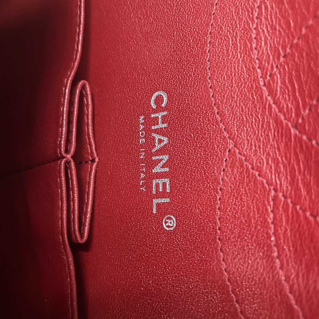 Chanel Classic Flap lichee pattern cowhide Jumbo Red-sliver
