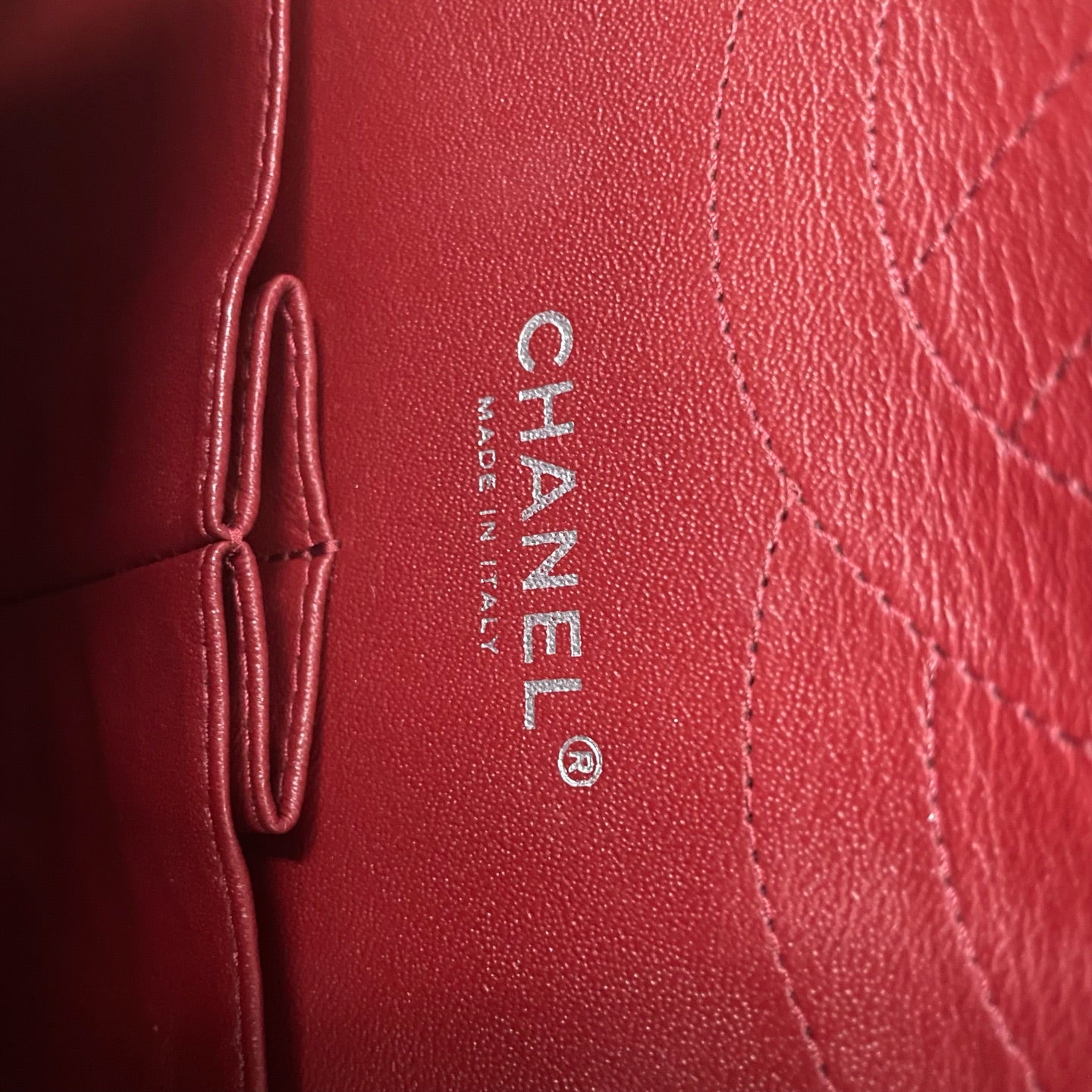 Chanel Classic Flap lichee pattern cowhide Jumbo Red-sliver