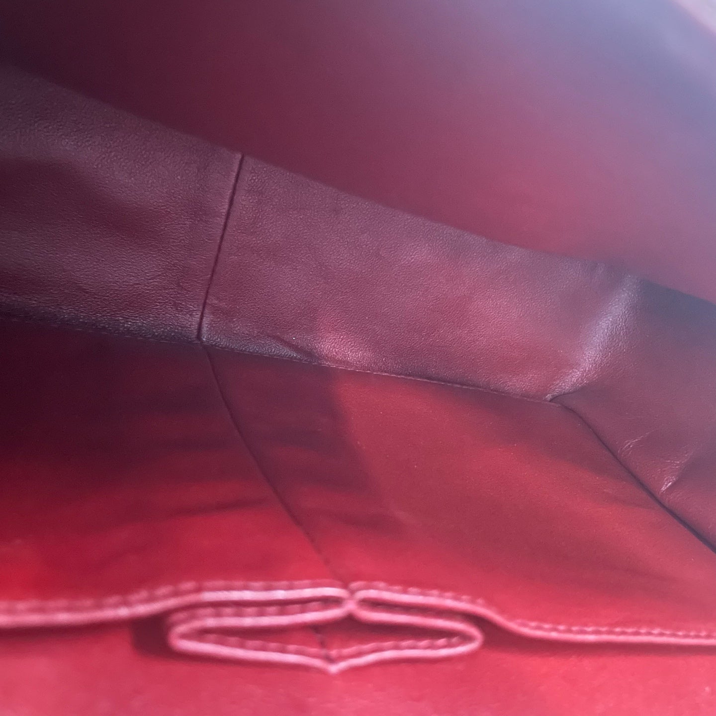 Chanel Classic Flap lichee pattern cowhide Jumbo Red-sliver