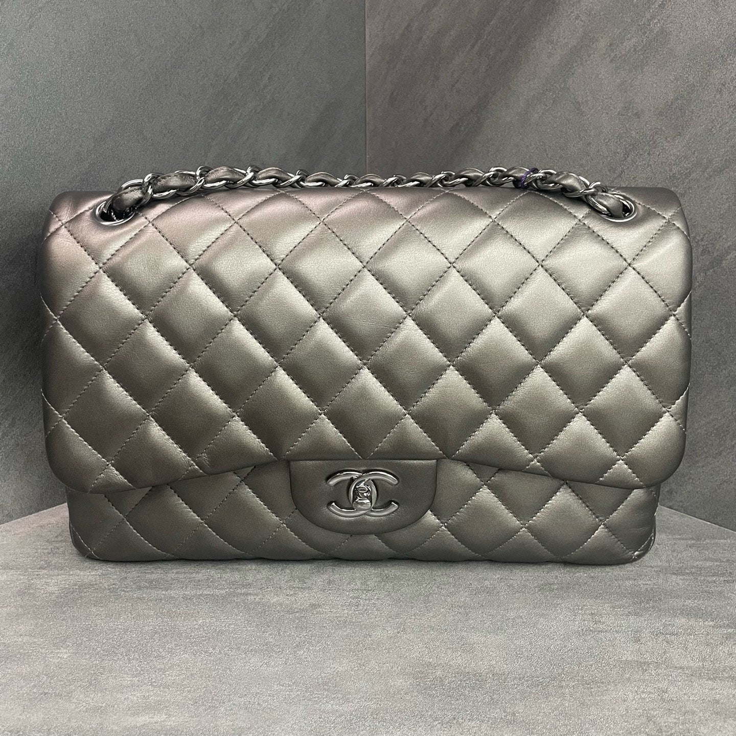Chanel Classic Flap Sheepskin Jumbo Sliver