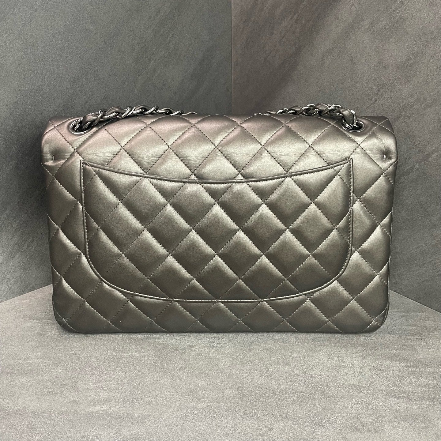 Chanel Classic Flap Sheepskin Jumbo Sliver