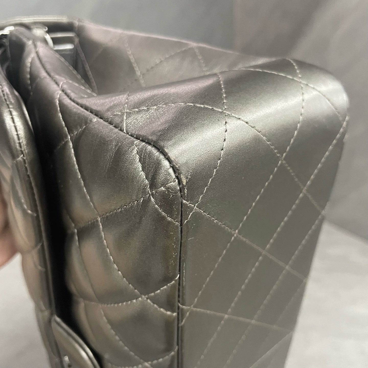 Chanel Classic Flap Sheepskin Jumbo Sliver