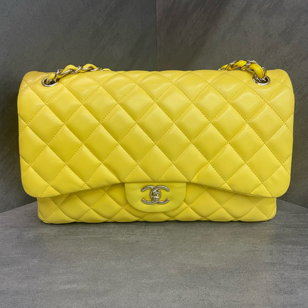 Chanel Classic Flap Sheepskin Jumbo Yellow
