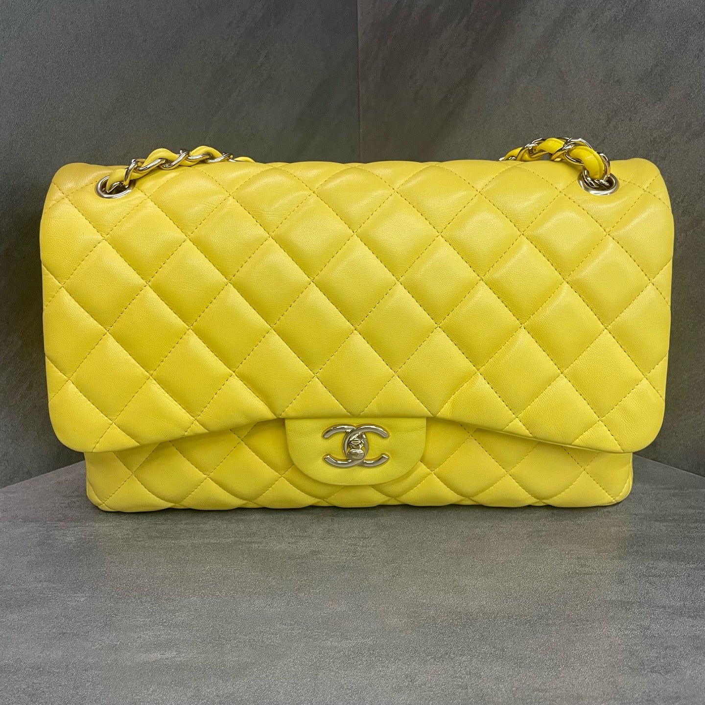 Chanel Classic Flap Sheepskin Jumbo Yellow