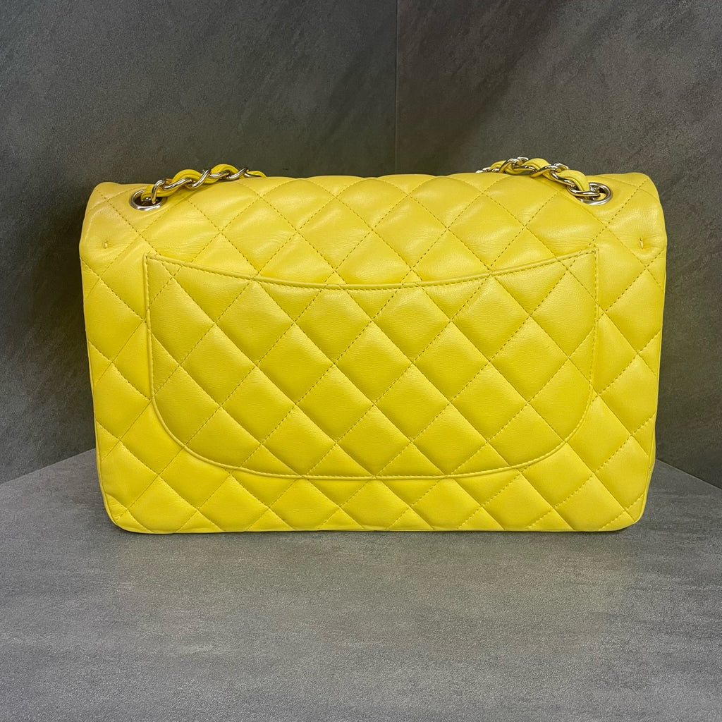 Chanel Classic Flap Sheepskin Jumbo Yellow