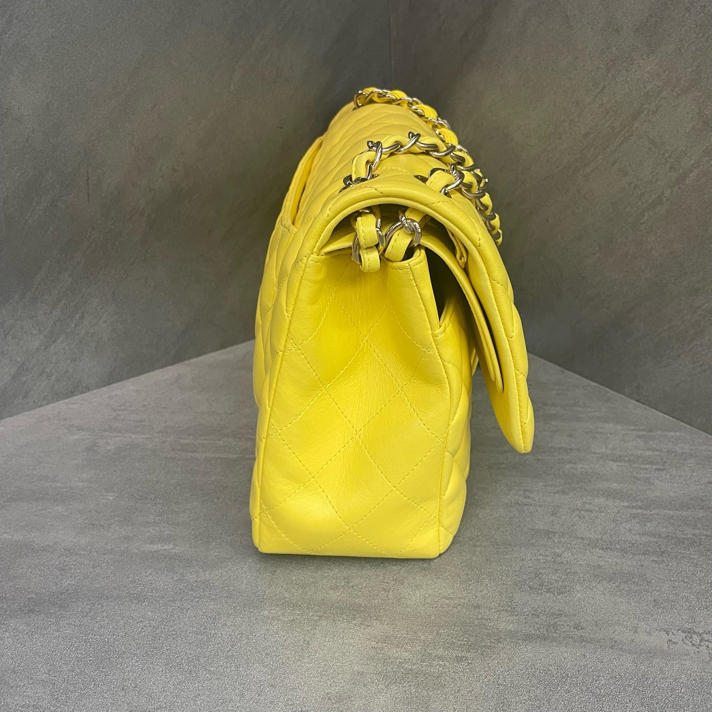 Chanel Classic Flap Sheepskin Jumbo Yellow