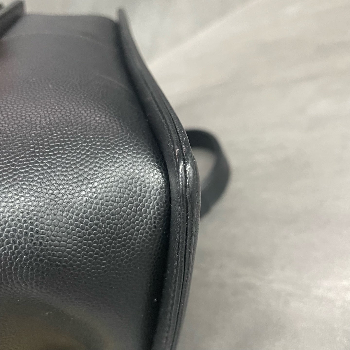 Chanel leboy lichee pattern cowhide Middle size Black-Gold