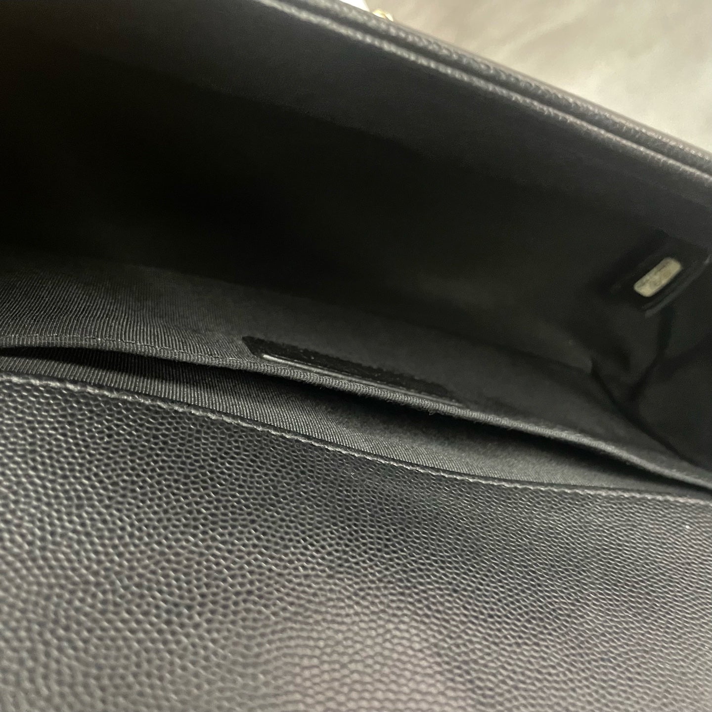 Chanel leboy lichee pattern cowhide Middle size Black-Gold