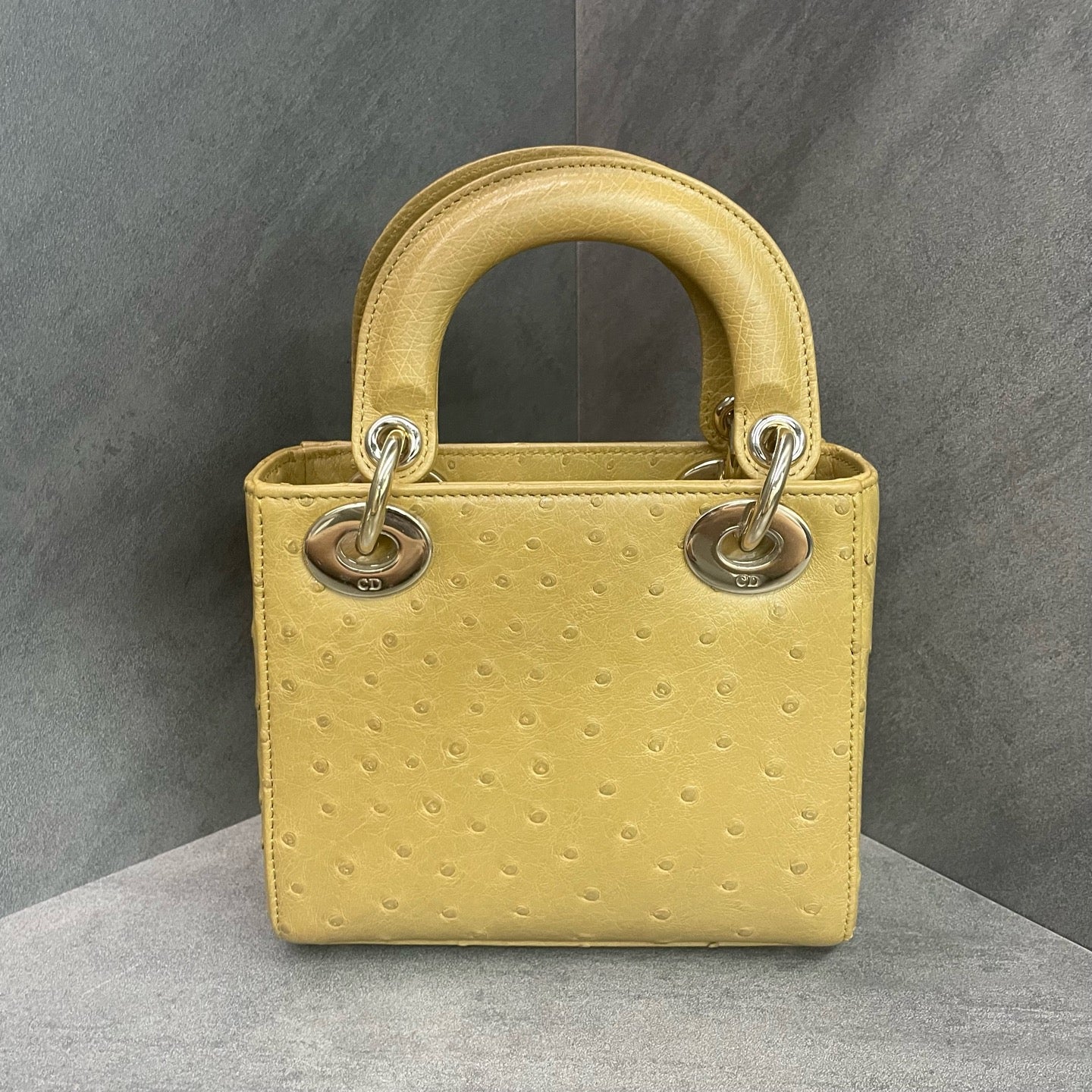 Dior Lady Dior Ostrich skin small size Turmeric