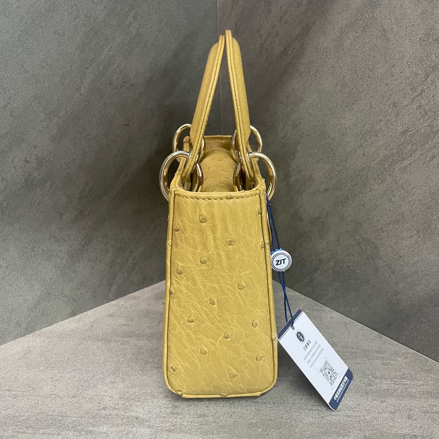 Dior Lady Dior Ostrich skin small size Turmeric