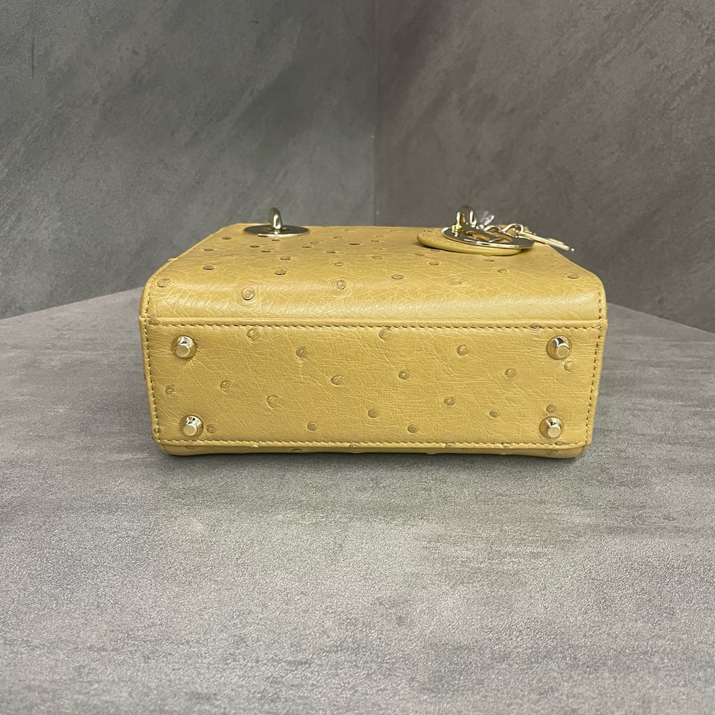 Dior Lady Dior Ostrich skin small size Turmeric
