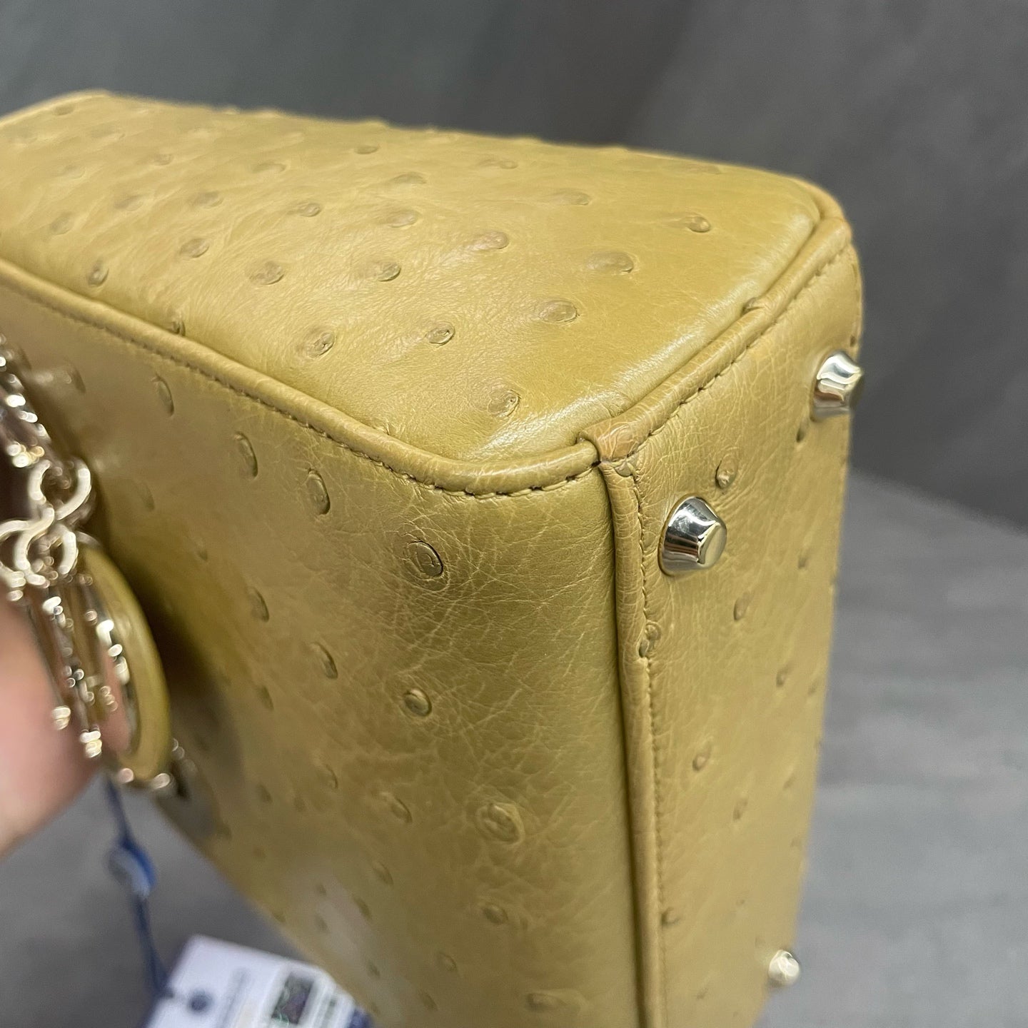 Dior Lady Dior Ostrich skin small size Turmeric