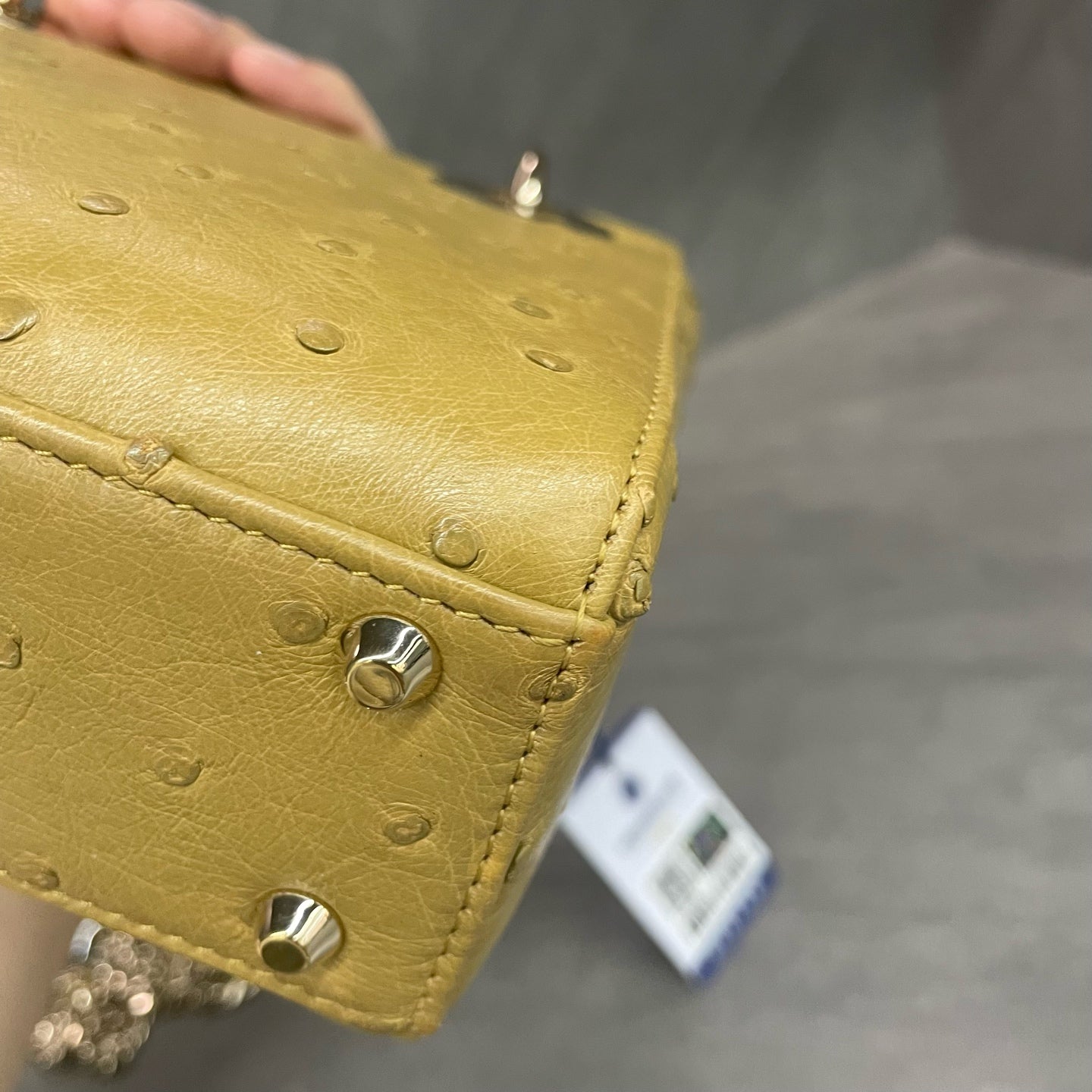 Dior Lady Dior Ostrich skin small size Turmeric