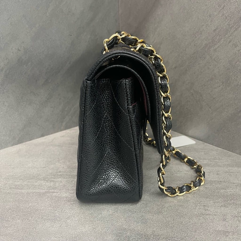Chanel Classic Flap Lichee pattern middle size Black-Gold