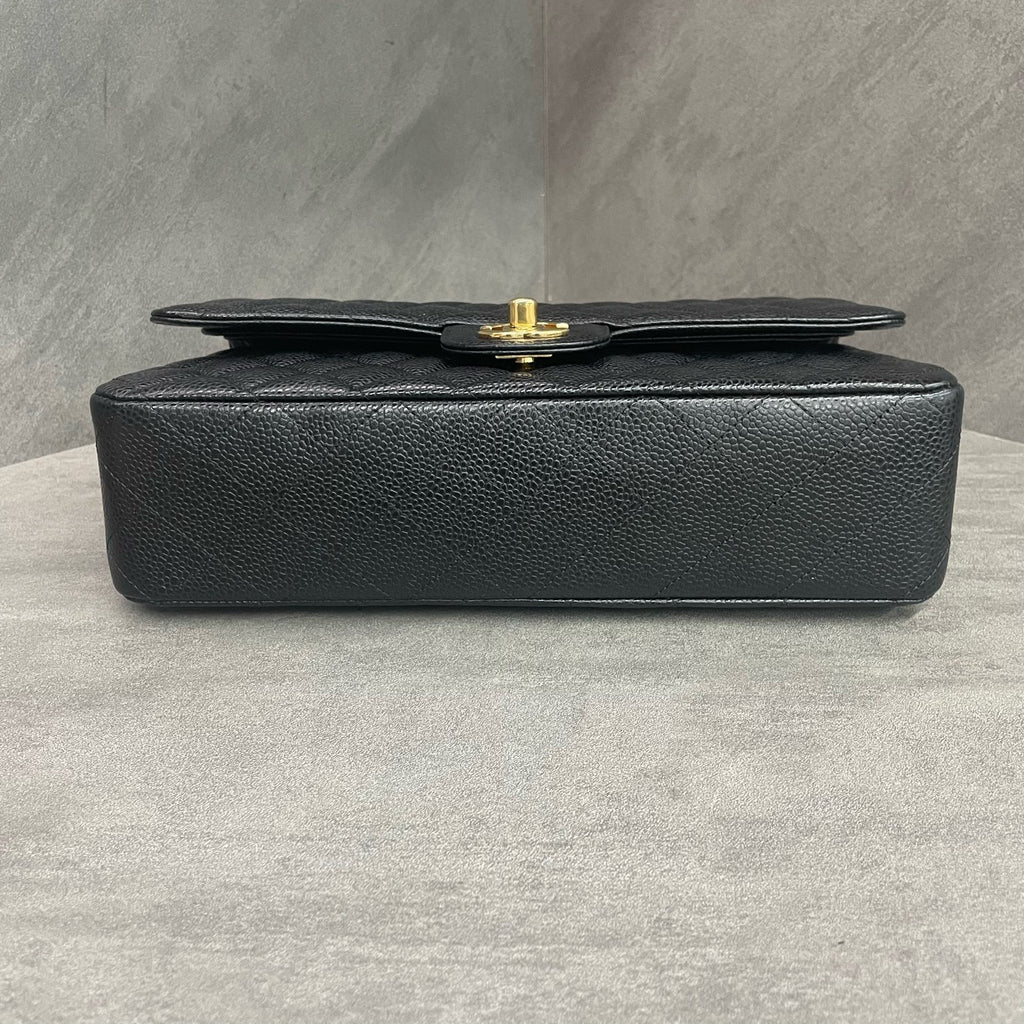 Chanel Classic Flap Lichee pattern middle size Black-Gold