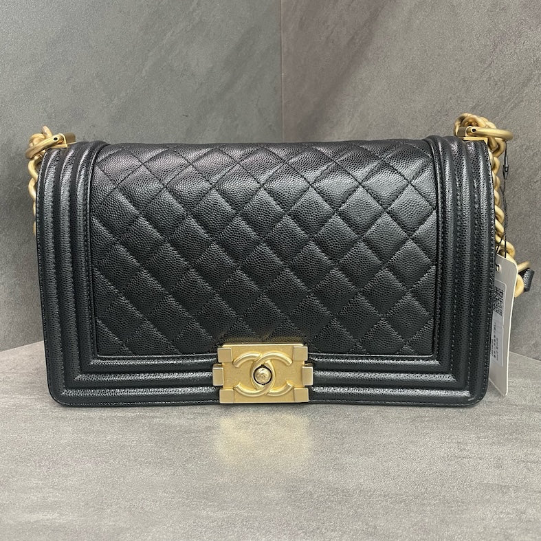 Chanel Leboy Medium-Large size Black-Gold CLAFSKIN