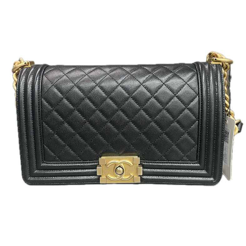 Chanel Leboy Medium-Large size Black-Gold CLAFSKIN