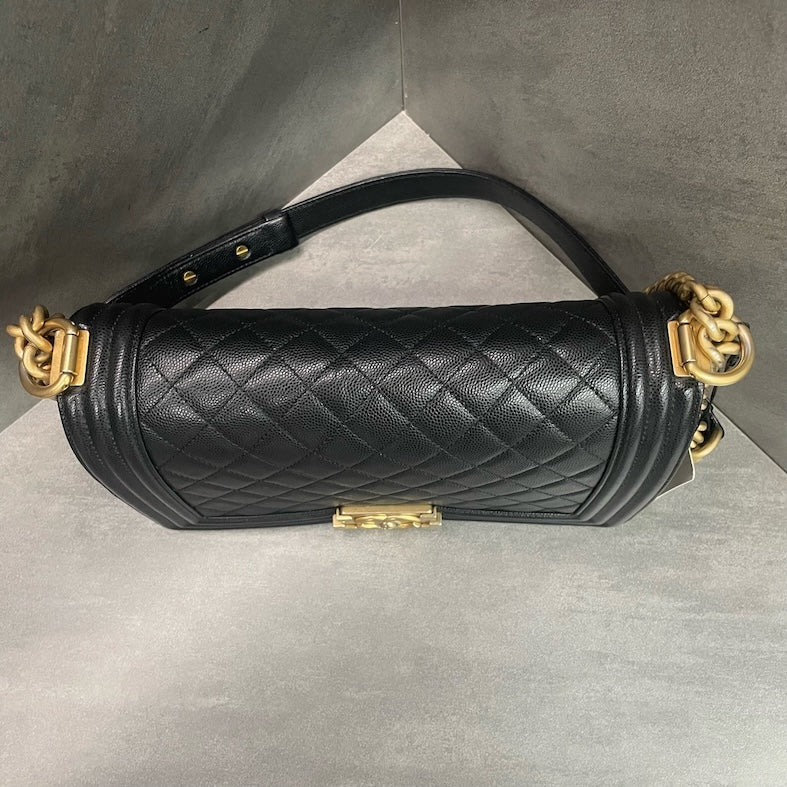 Chanel Leboy Medium-Large size Black-Gold CLAFSKIN