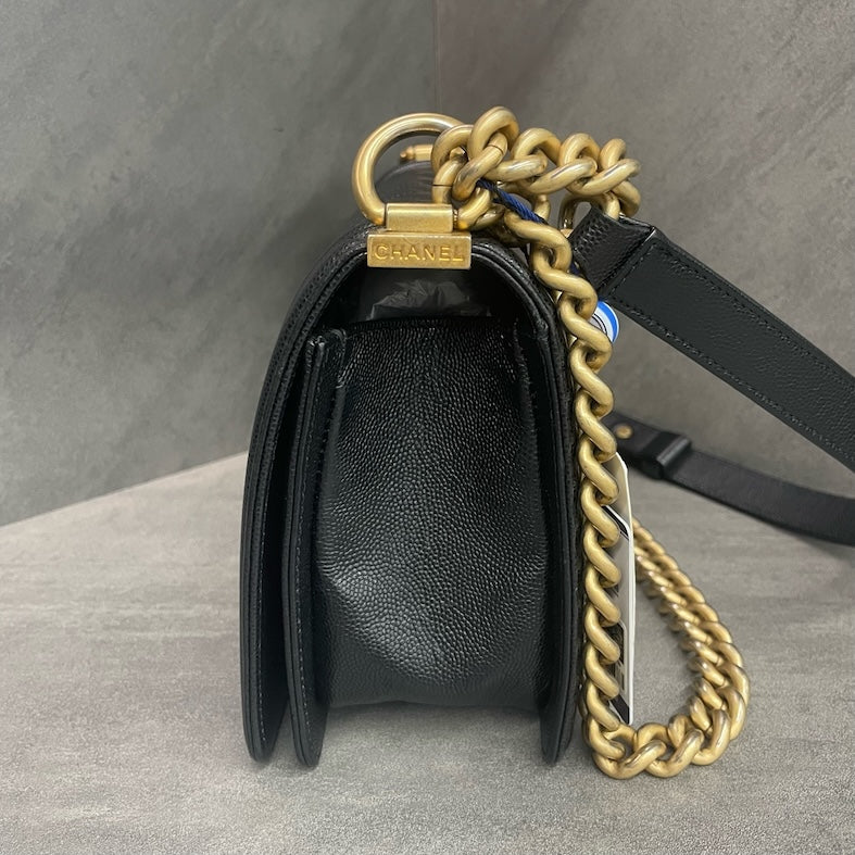 Chanel Leboy Medium-Large size Black-Gold CLAFSKIN