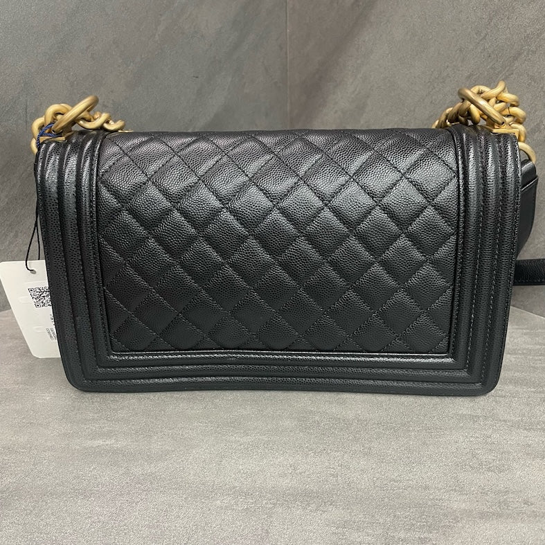 Chanel Leboy Medium-Large size Black-Gold CLAFSKIN