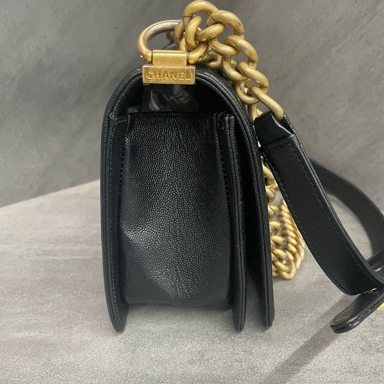 Chanel Leboy Medium-Large size Black-Gold CLAFSKIN
