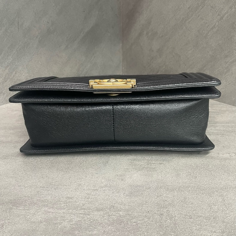 Chanel Leboy Medium-Large size Black-Gold CLAFSKIN