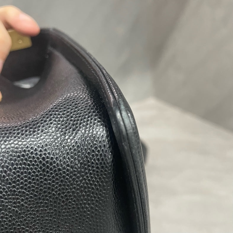 Chanel Leboy Medium-Large size Black-Gold CLAFSKIN