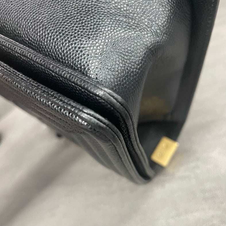 Chanel Leboy Medium-Large size Black-Gold CLAFSKIN