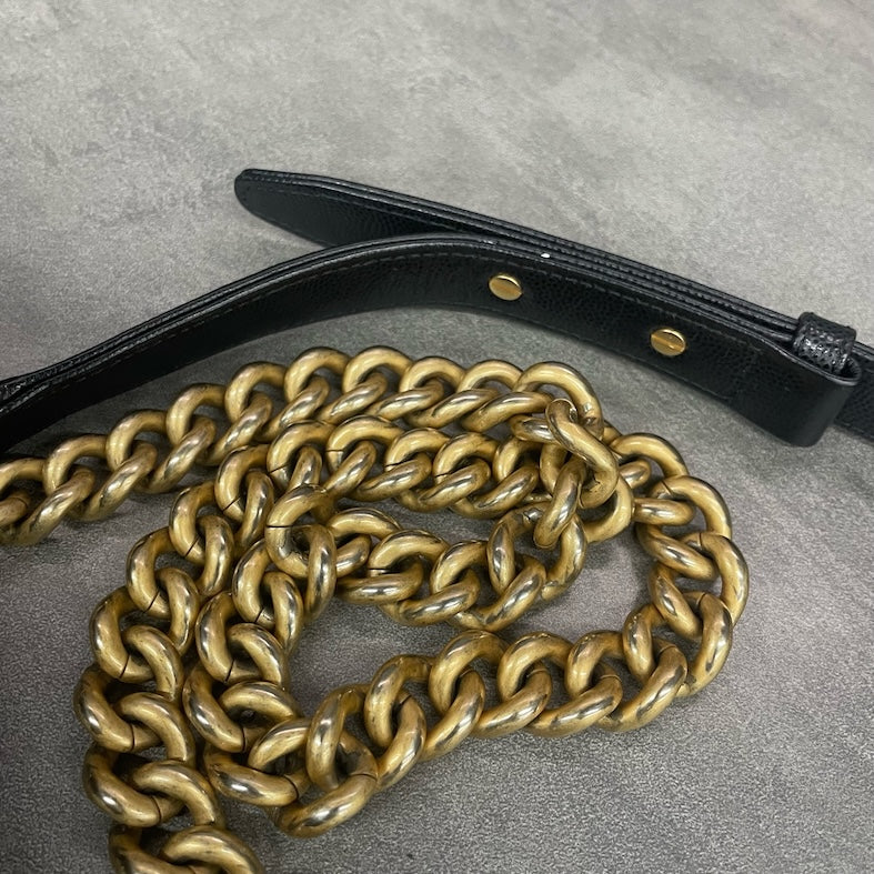 Chanel Leboy Medium-Large size Black-Gold CLAFSKIN
