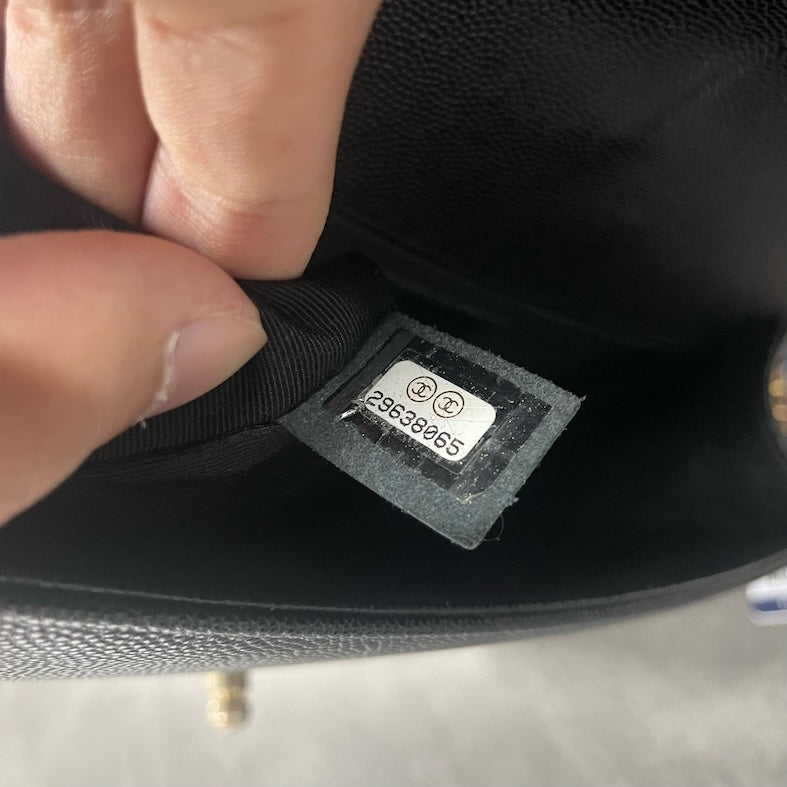 Chanel Leboy Medium-Large size Black-Gold CLAFSKIN