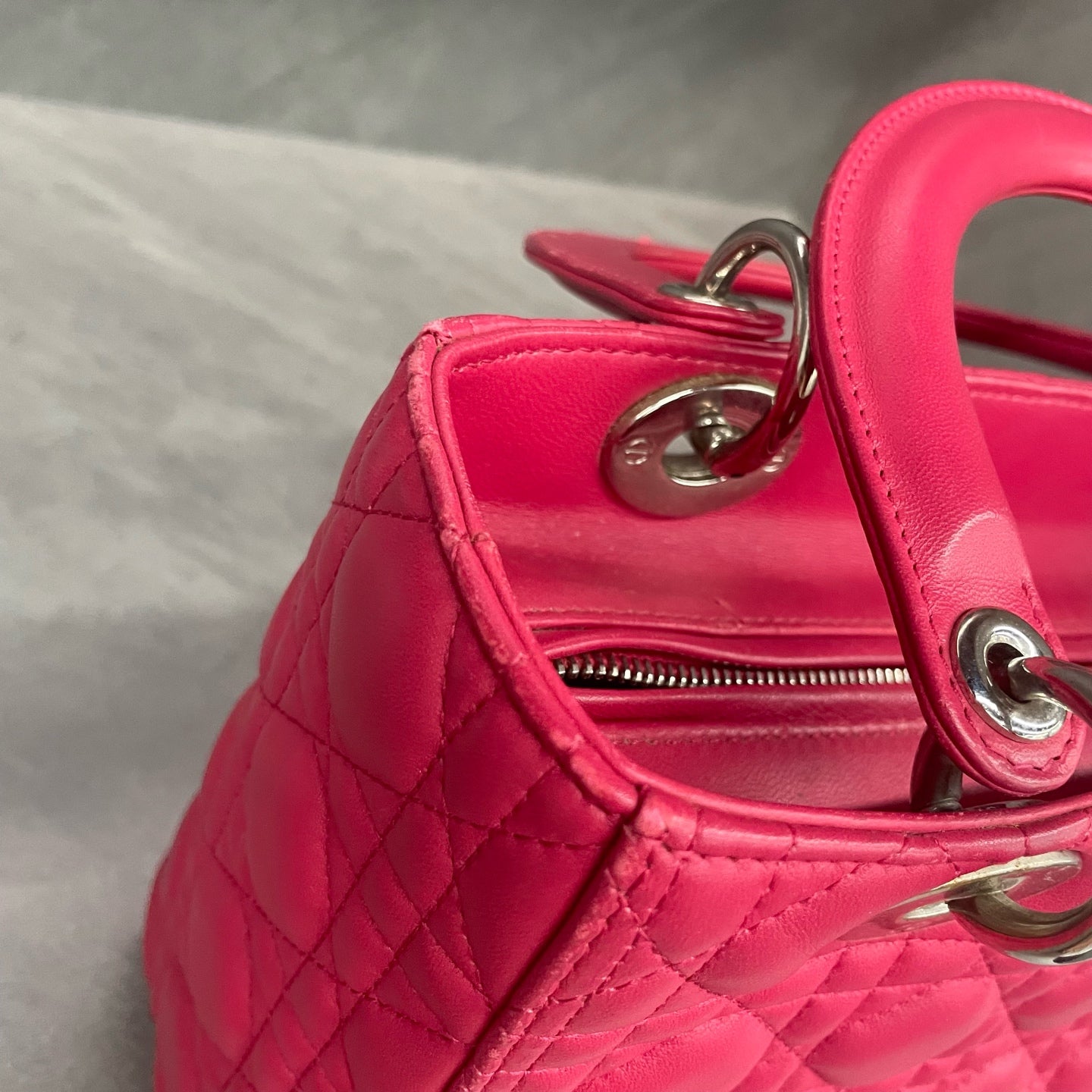 Dior Lady dior sheepskin middle size Pink
