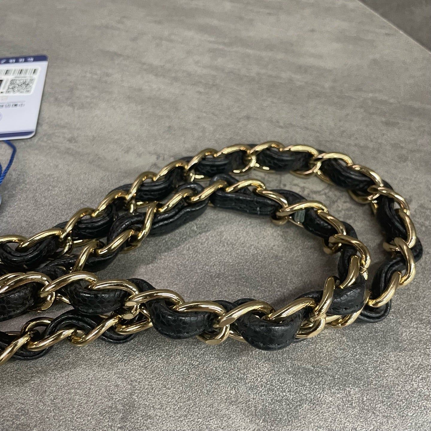 Chanel Classic Flap  lichee pattern cowhide Maxi Black-Gold