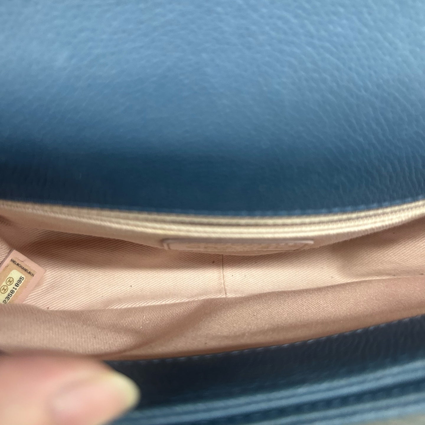 Chanel Flap Cuban series lichee pattern cowhide Blue