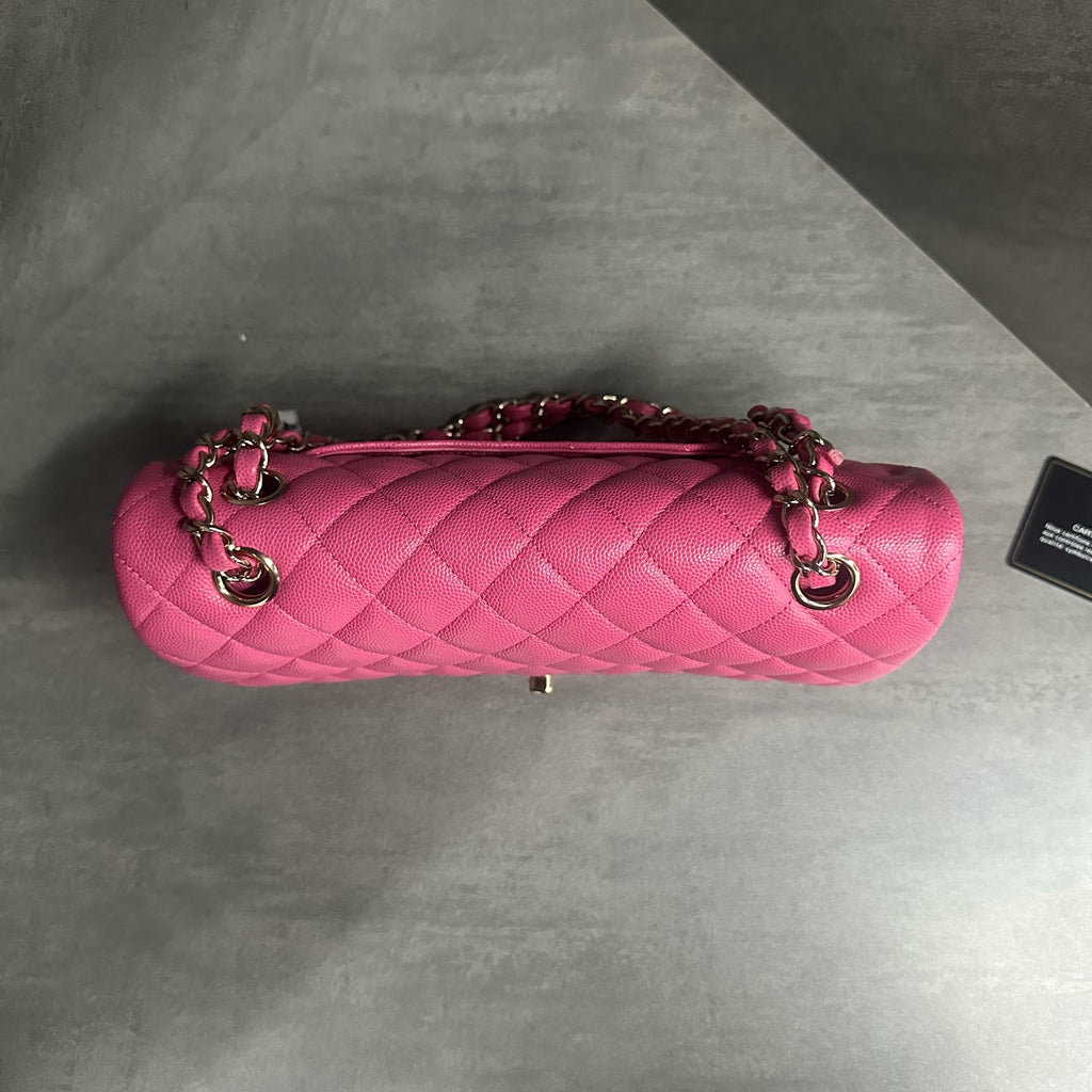 Chanel Classic Flap middle size  lichee pattern cowhide Pink-Gold
